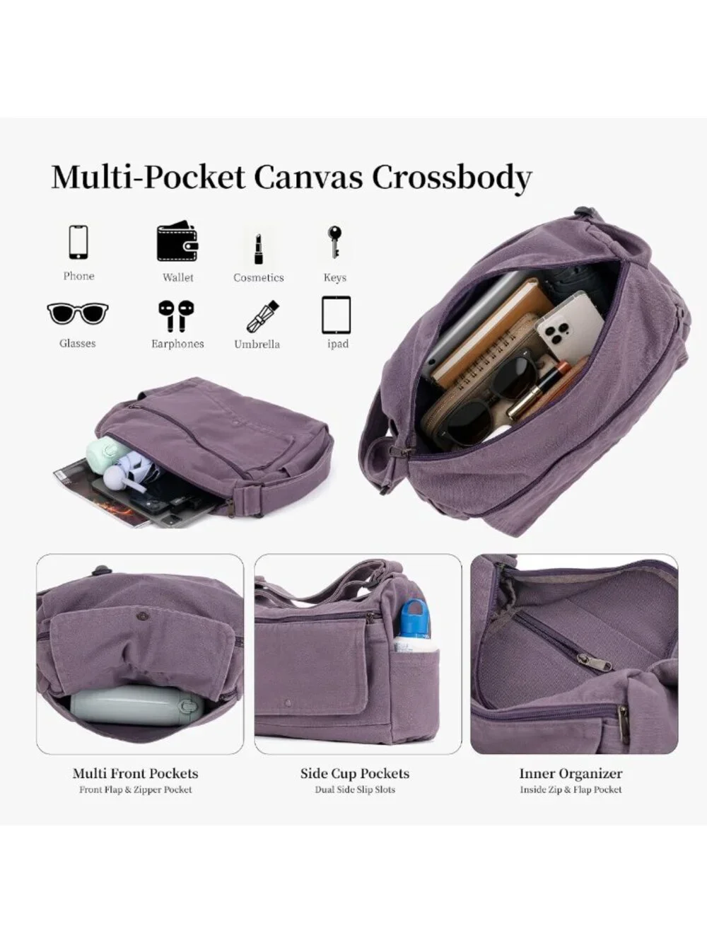 Stylish Canvas Crossbody Messenger Bag for Women & Men - Vintage Satchel Design